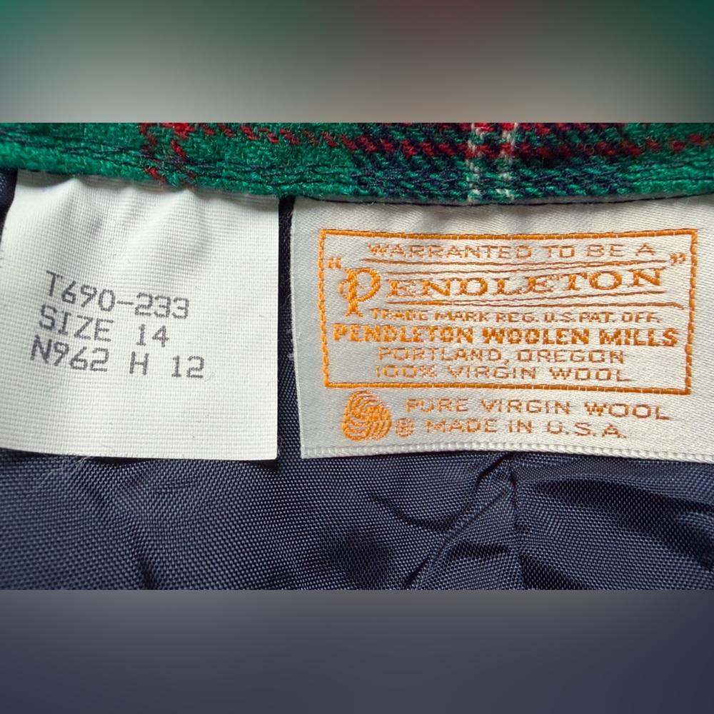 Pendleton Blue and Green Plaid Skirt - Picture 7 of 7
